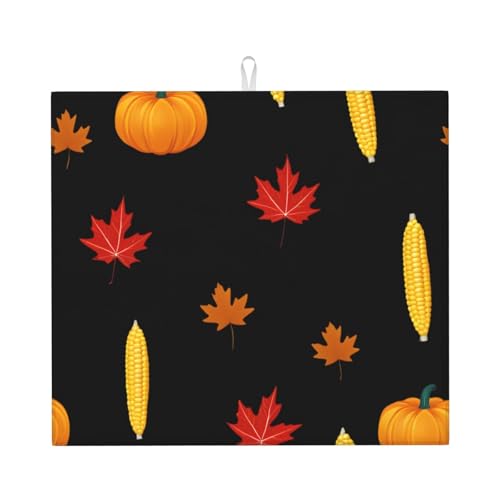 Abtropfmatte für Küche VVXBHGR Thanksgiving Szene Drucke ultra saugfähig, wendbar und stilvoll Küche Arbeitsplatte Matte von VVXBHGR