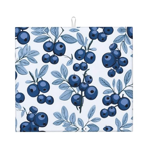 Abtropfmatte für Küche VVXBHGR Yummy Blueberries. Druckt ultra saugfähig, wendbar und stilvoll Küche Arbeitsplatte Matte von VVXBHGR