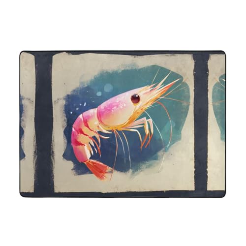 VVXBHGR Lively Little Shrimp Prints Teppich, 203,2 x 147,3 cm, für Wohnzimmer, Büro, Couchtisch, Bett, Balkon, weich, flauschig, wasserabsorbierend, langlebig VVXBHGR Lively Little Shrimp Prints Teppich, 203,2 x 147,3 cm, für Wohnzimmer, Büro, Couchtisch, Bett, Balkon, weich, flauschig, wasserabsorbierend, langlebig von VVXBHGR