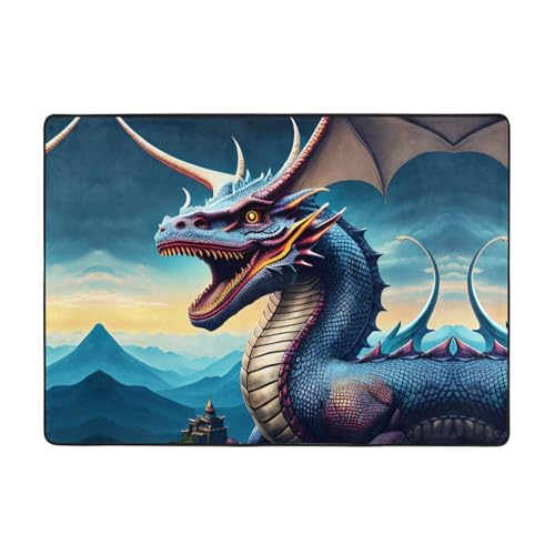 VVXBHGR Roaring Dragon Prints Teppich, 203,2 x 147,3 cm, für Wohnzimmer, Büro, Couchtisch, Bett, Balkon, weich, flauschig, wasserabsorbierend, langlebig VVXBHGR Roaring Dragon Prints Teppich, 203,2 x 147,3 cm, für Wohnzimmer, Büro, Couchtisch, Bett, Balkon, weich, flauschig, wasserabsorbierend, langlebig von VVXBHGR