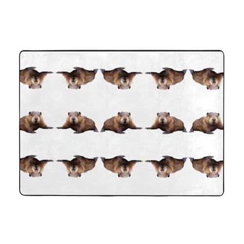 VVXBHGR Smart Beaver Prints Teppich, 203,2 x 147,3 cm, für Wohnzimmer, Büro, Couchtisch, Bett, Balkon, weich, flauschig, wasserabsorbierend, langlebig VVXBHGR Smart Beaver Prints Teppich, 203,2 x 147,3 cm, für Wohnzimmer, Büro, Couchtisch, Bett, Balkon, weich, flauschig, wasserabsorbierend, langlebig von VVXBHGR