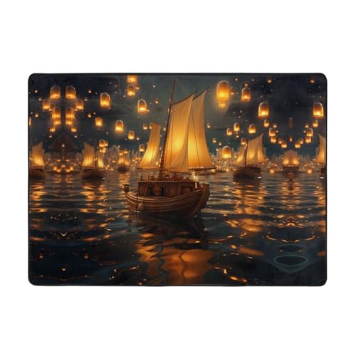 VVXBHGR Teppich, Lichter auf einem Segelboot, 203,2 x 147,3 cm, für Wohnzimmer, Büro, Couchtisch, Bett, Balkon, weich, flauschig, wasserabsorbierend, langlebig VVXBHGR Teppich, Lichter auf einem Segelboot, 203,2 x 147,3 cm, für Wohnzimmer, Büro, Couchtisch, Bett, Balkon, weich, flauschig, wasserabsorbierend, langlebig von VVXBHGR