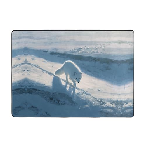 VVXBHGR Teppich, Motiv: Polarfuchs auf den verschneiten Ebenen, 203,2 x 147,3 cm, für Wohnzimmer, Büro, Couchtisch, Bett, Balkon, weich, flauschig, wasserabsorbierend, langlebig VVXBHGR Teppich, Motiv: Polarfuchs auf den verschneiten Ebenen, 203,2 x 147,3 cm, für Wohnzimmer, Büro, Couchtisch, Bett, Balkon, weich, flauschig, wasserabsorbierend, langlebig von VVXBHGR