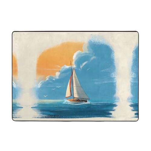 VVXBHGR Teppich, Motiv: Segeln unter dem Himmel, 203,2 x 147,3 cm, für Wohnzimmer, Büro, Couchtisch, Bett, Balkon, weich, flauschig, wasserabsorbierend, langlebig VVXBHGR Teppich, Motiv: Segeln unter dem Himmel, 203,2 x 147,3 cm, für Wohnzimmer, Büro, Couchtisch, Bett, Balkon, weich, flauschig, wasserabsorbierend, langlebig von VVXBHGR