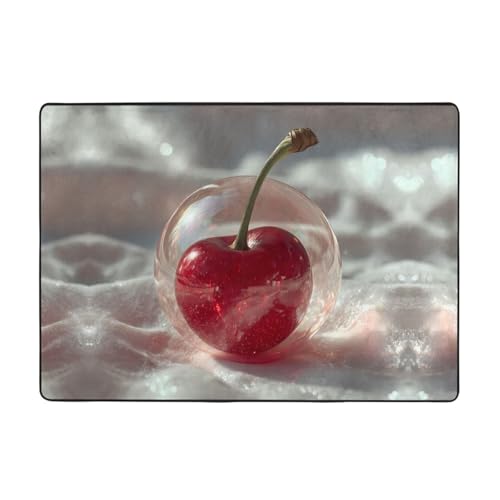 VVXBHGR Teppich "Kirschen in einem Blasendruck", 203,2 x 147,3 cm, für Wohnzimmer, Büro, Couchtisch, Bett, Balkon, weich, flauschig, wasserabsorbierend, langlebig VVXBHGR Teppich "Kirschen in einem Blasendruck", 203,2 x 147,3 cm, für Wohnzimmer, Büro, Couchtisch, Bett, Balkon, weich, flauschig, wasserabsorbierend, langlebig von VVXBHGR
