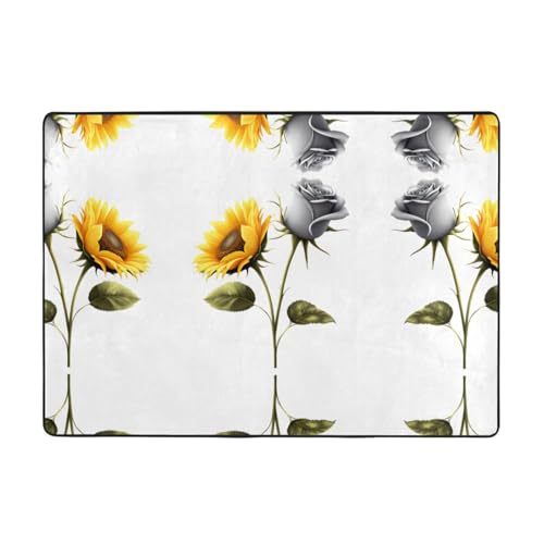 VVXBHGR Teppich mit Aufdruck "Sunshine and Dark Night", 203,2 x 147,3 cm, für Wohnzimmer, Büro, Couchtisch, Bett, Balkon, weich, flauschig, wasserabsorbierend, langlebig VVXBHGR Teppich mit Aufdruck "Sunshine and Dark Night", 203,2 x 147,3 cm, für Wohnzimmer, Büro, Couchtisch, Bett, Balkon, weich, flauschig, wasserabsorbierend, langlebig von VVXBHGR