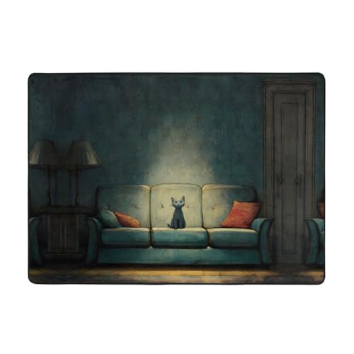 VVXBHGR Teppich mit Kätzchen auf dem Sofa, 203,2 x 147,3 cm, für Wohnzimmer, Büro, Couchtisch, Bett, Balkon, weich, flauschig, wasserabsorbierend, langlebig VVXBHGR Teppich mit Kätzchen auf dem Sofa, 203,2 x 147,3 cm, für Wohnzimmer, Büro, Couchtisch, Bett, Balkon, weich, flauschig, wasserabsorbierend, langlebig von VVXBHGR