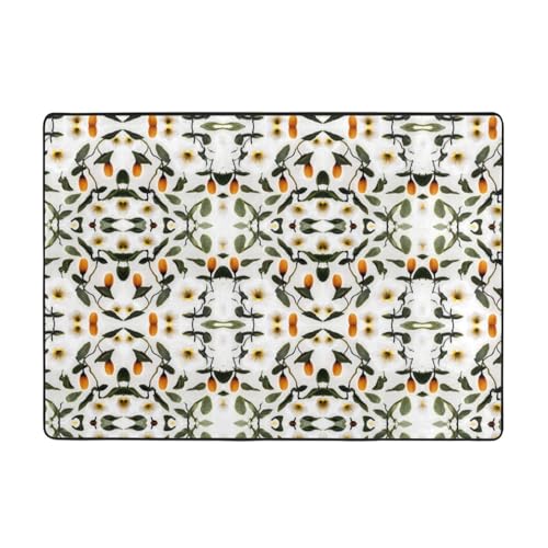 VVXBHGR Teppich mit Regenwald-Blumendrucken, 203,2 x 147,3 cm, für Wohnzimmer, Büro, Couchtisch, Bett, Balkon, weich, flauschig, wasserabsorbierend, langlebig VVXBHGR Teppich mit Regenwald-Blumendrucken, 203,2 x 147,3 cm, für Wohnzimmer, Büro, Couchtisch, Bett, Balkon, weich, flauschig, wasserabsorbierend, langlebig von VVXBHGR