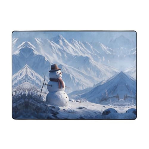 VVXBHGR Teppich mit Schneemann in den verschneiten Bergen, 203,2 x 147,3 cm, für Wohnzimmer, Büro, Couchtisch, Bett, Balkon, weich, flauschig, wasserabsorbierend, langlebig VVXBHGR Teppich mit Schneemann in den verschneiten Bergen, 203,2 x 147,3 cm, für Wohnzimmer, Büro, Couchtisch, Bett, Balkon, weich, flauschig, wasserabsorbierend, langlebig von VVXBHGR