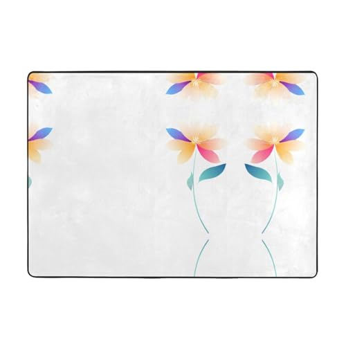 VVXBHGR Teppich mit hellen Blumen, 203,2 x 147,3 cm, für Wohnzimmer, Büro, Couchtisch, Bett, Balkon, weich, flauschig, wasserabsorbierend, langlebig VVXBHGR Teppich mit hellen Blumen, 203,2 x 147,3 cm, für Wohnzimmer, Büro, Couchtisch, Bett, Balkon, weich, flauschig, wasserabsorbierend, langlebig von VVXBHGR