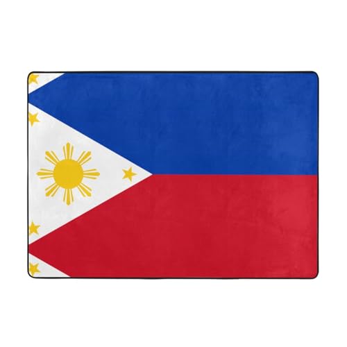 VVXBHGR Teppich mit philippinischer Flagge, 203,2 x 147,3 cm, für Wohnzimmer, Büro, Couchtisch, Bett, Balkon, weich, flauschig, wasserabsorbierend, langlebig VVXBHGR Teppich mit philippinischer Flagge, 203,2 x 147,3 cm, für Wohnzimmer, Büro, Couchtisch, Bett, Balkon, weich, flauschig, wasserabsorbierend, langlebig von VVXBHGR