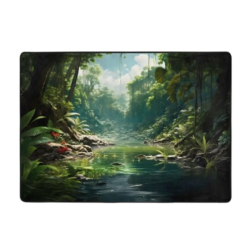 VVXBHGR Teppich mit tropischem Regenwald, 203,2 x 147,3 cm, für Wohnzimmer, Büro, Couchtisch, Bett, Balkon, weich, flauschig, wasserabsorbierend, langlebig VVXBHGR Teppich mit tropischem Regenwald, 203,2 x 147,3 cm, für Wohnzimmer, Büro, Couchtisch, Bett, Balkon, weich, flauschig, wasserabsorbierend, langlebig von VVXBHGR
