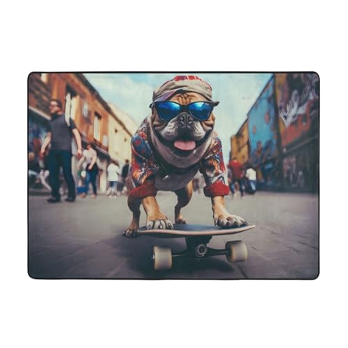 VVXBHGR Trendiger Teppich mit Pitbulls Prints, 203,2 x 147,3 cm, für Wohnzimmer, Büro, Couchtisch, Bett, Balkon, weich, flauschig, wasserabsorbierend, langlebig VVXBHGR Trendiger Teppich mit Pitbulls Prints, 203,2 x 147,3 cm, für Wohnzimmer, Büro, Couchtisch, Bett, Balkon, weich, flauschig, wasserabsorbierend, langlebig von VVXBHGR