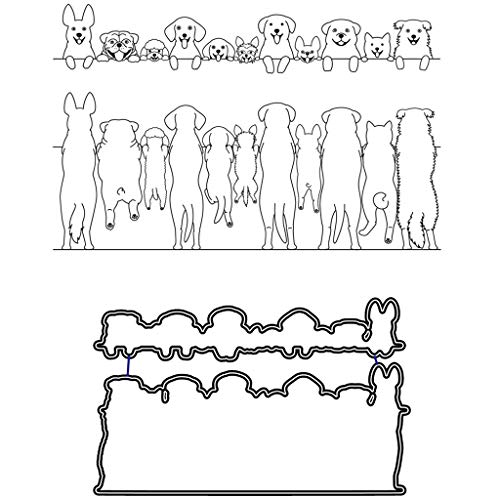 Stanzschablonen aus Metall mit niedlichem Hund und transparentem Stempel, für Bastelarbeiten, Scrapbooking von VVXXMO
