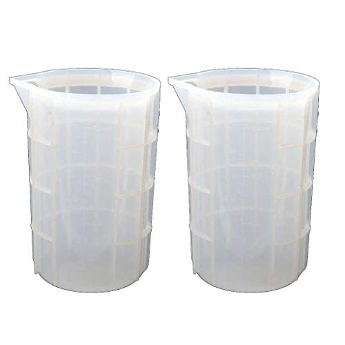 VVXXMO 2 Stück/Set 700 ml extra große Silikon-Harz-Epoxid-Messbecher-Set Mischbecher Schmuckgussformen Tassen von VVXXMO