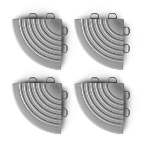 VViViD Elite Garage Modulare Bodenfliesen, 4 Stück (Grau, 9,5 x 7 cm) von VViViD