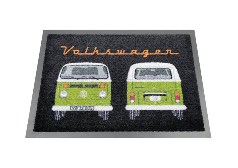 VW Collection by BRISA Fußmatte Volkswagen Türvorleger im VW Bulli T2 Design, Rechteckig, Höhe: 7 mm, Waschbar von VW Collection by BRISA