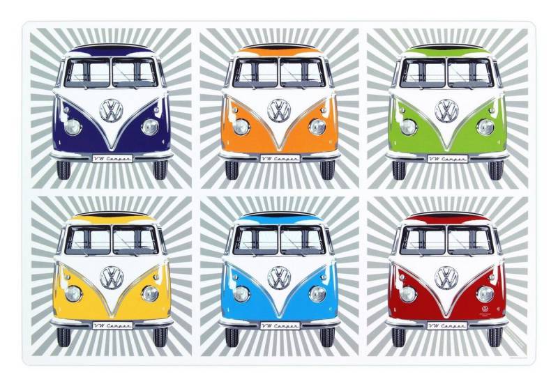 VW Collection by BRISA Platzset Volkswagen Tischsets, (4er Set), abwaschbare Platzdeckchen in T1 Bulli Bus Design von VW Collection by BRISA