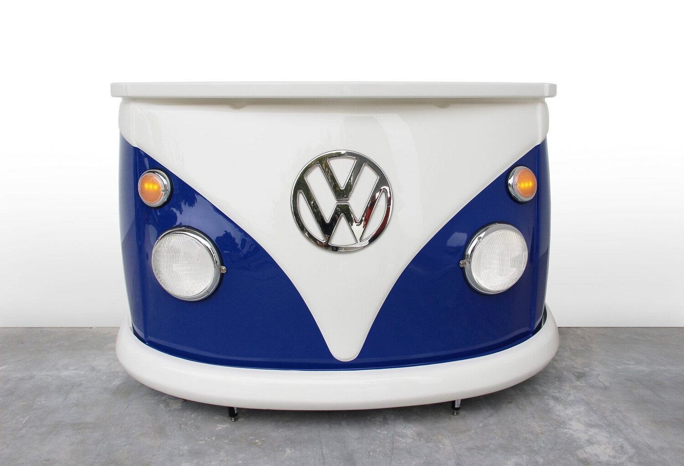 VW Collection by BRISA Bartisch Volkswagen Bartheke im T1 Bulli Bus Design, extravaganter blauer Empfangstisch, 168x110x65 cm von VW Collection by BRISA