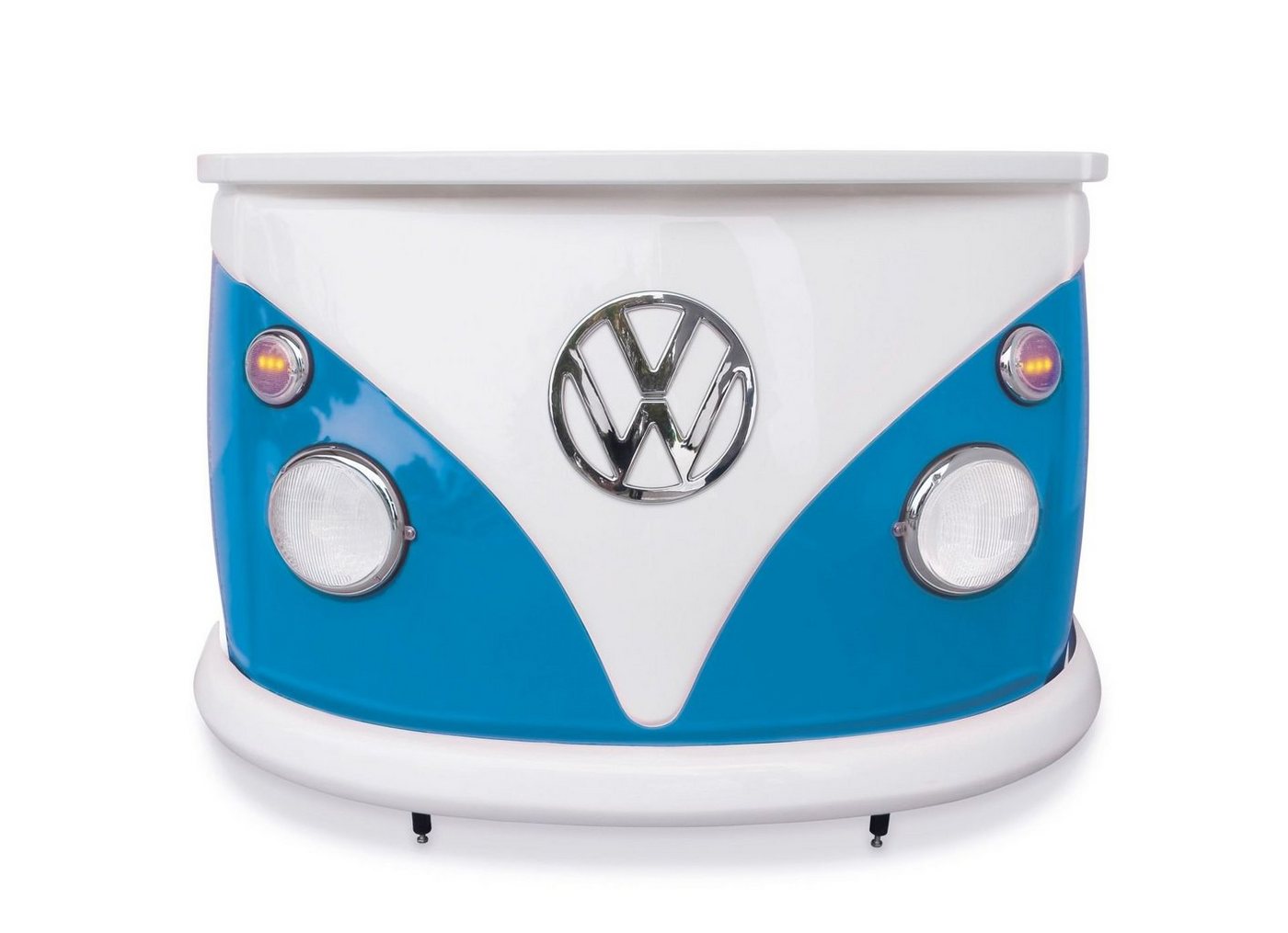 VW Collection by BRISA Bartisch Volkswagen Bartheke im T1 Bulli Bus Design, extravaganter hellblauer Empfangstisch, 168x110x65 cm von VW Collection by BRISA