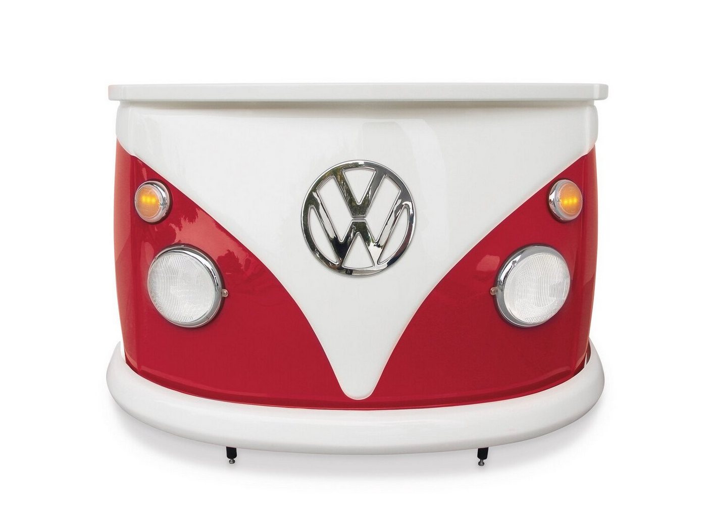 VW Collection by BRISA Bartisch Volkswagen Bartheke im T1 Bulli Bus Design, extravaganter roter Empfangstisch, 168x110x65 cm von VW Collection by BRISA