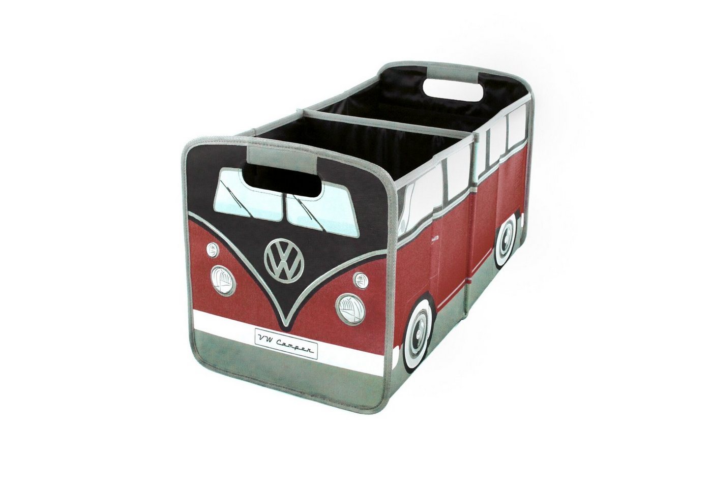 VW Collection by BRISA Faltbox Volkswagen Aufbewahrungstasche in T1 Bulli Bus Form, Organizer für den Kofferraum mit Trageschlaufen von VW Collection by BRISA