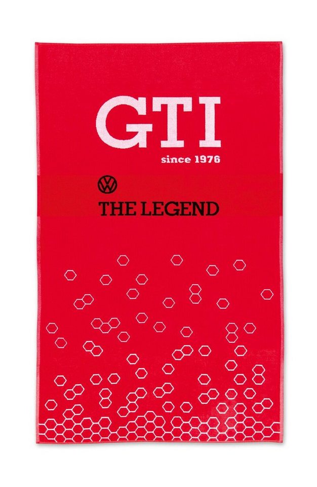 VW Collection by BRISA Strandtuch Volkswagen Badetuch im VW GTI Design, Frotteevelours (1-St), rotes Duschtuch aus 100% Baumwolle von VW Collection by BRISA