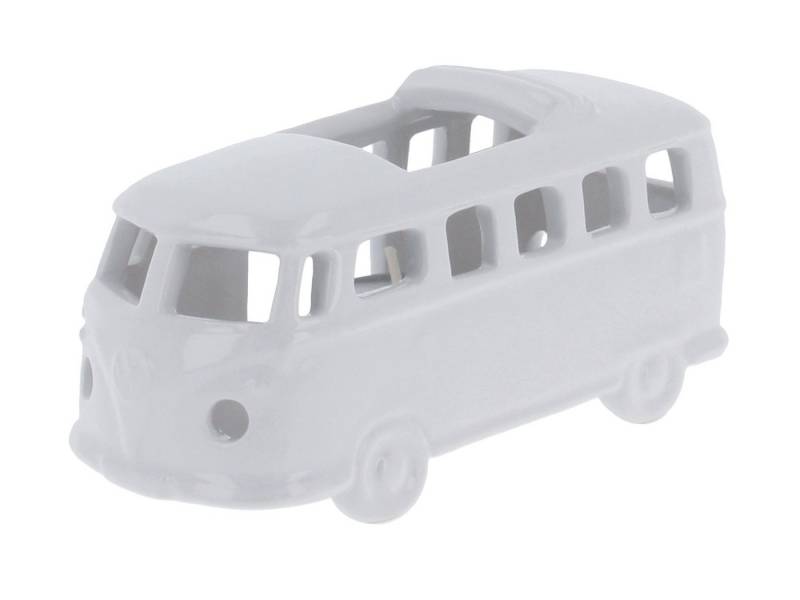 VW Collection by BRISA Teelichthalter Volkswagen T1 Bulli Bus Teelichthalter, Tischdeko, Windlicht aus Keramik im Maßstab 1:22 in weiß von VW Collection by BRISA