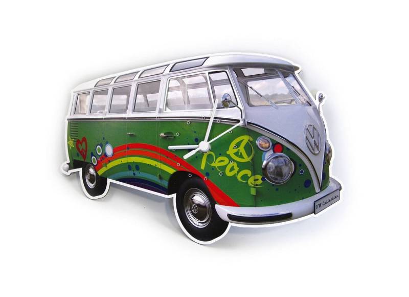 VW Collection by BRISA Wanduhr Volkswagen Werkstattuhr im T1 Bus Design (batteriebetriebener Zeitanzeiger) von VW Collection by BRISA