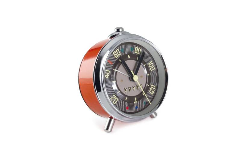 VW Collection by BRISA Wecker Volkswagen Wecker-Uhr-Zeitmesser im Tacho Design vom T1 Bulli Bus Speedometer in Rot von VW Collection by BRISA