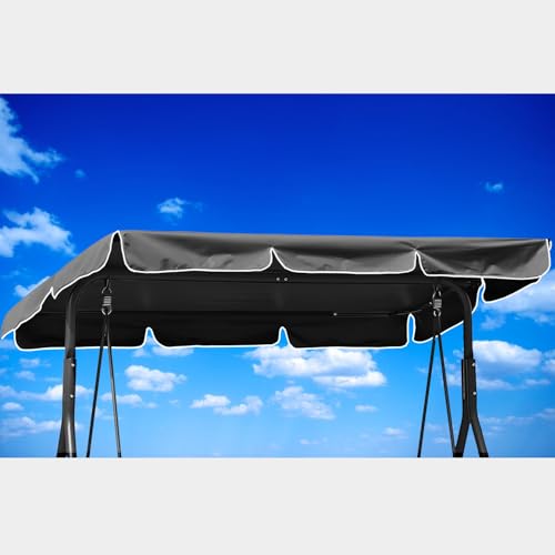 VWACBOAW Hollywoodschaukel Dachbezug, Ersatzdach Hollywoodschaukel 210 * 145cm, Wasserdicht, Winddicht, Reißfest, Polyestertuch, Anti-UV, Staubdicht. (250 * 190cm,Schwarz) von VWACBOAW
