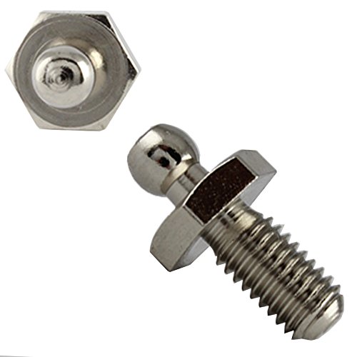 20 Stück Unterteil Schraube mit metrischem Gewinde M5 x 10 mm - Vernickelt für LOXX und Tenax von BOOTSTEILE BRAUER