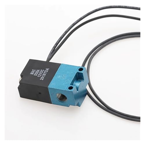 MAC Elektronisches Boost-Kontroll-Magnetventil mit 3 Anschlüssen, DC 12 V, 35 A-ACA-DDBA-1BA mit 6 mm Rohrverschraubungen, Messing-Schalldämpfer (rot) von VWWJCCRO