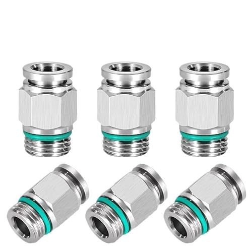 PC4-G02 Pneumatischer Schnellverbinder aus 304 Edelstahl, G-Gewinde, Rohr, Wasser-Gas, Anschluss M5, 1/8 Zoll, 1/4 Zoll, 3/8 Zoll, 1/2 Zoll (10 Stück) von VWWJCCRO