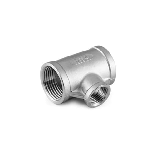 VWWJCCRO 1/4'' - 2'' Female Thread Reducing Tee Type 304 Stainless Steel DN6 - DN50 Water Casting Pipe Fitting Joint 3 Ways Connector(DN50-DN20) von VWWJCCRO