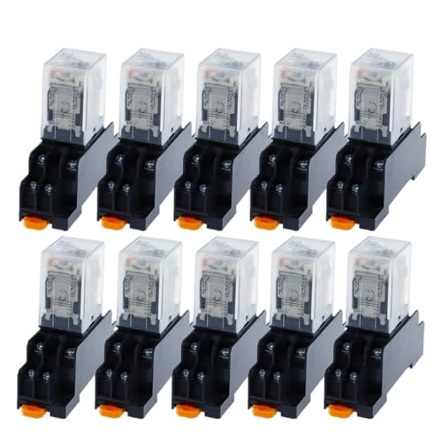VWWJCCRO 10 Set MY2P HH52P MY2NJ 12 V 24 V DC / 110 V 220 V AC Spulenzweck DPDT Relais mit Sockel (AC, 380 V) von VWWJCCRO