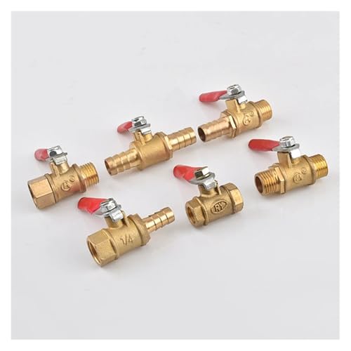 VWWJCCRO 1PC 1/2" BSP Female to Female Thread Two Way Brass Pneumatic Shut Off Ball Valve Pipe Fitting Connector von VWWJCCRO