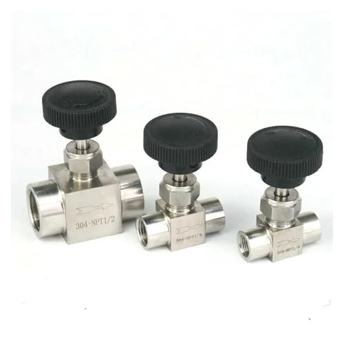 VWWJCCRO 1pc 1/8" BSP Female 304 Stainless Equal Straight Flow Control Needle Valve Water Gas Oil 915 PSI VWWJCCRO 1pc 1/8" BSP Female 304 Stainless Equal Straight Flow Control Needle Valve Water Gas Oil 915 PSI von VWWJCCRO