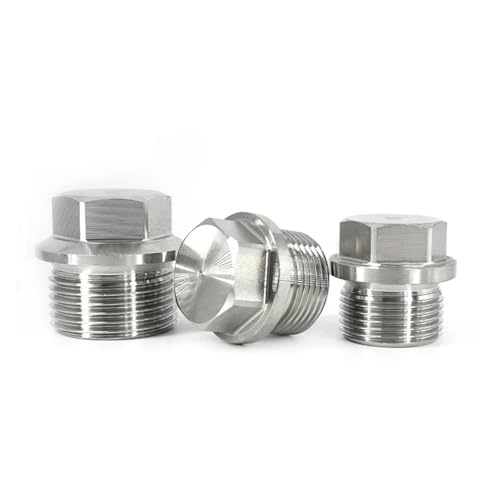 VWWJCCRO 1pc Metric Male Thread 304 Stainless Steel Hex End Cap Flange Outer Hexagon Solid Oil Water Pipe Fitting(BSP 1) von VWWJCCRO