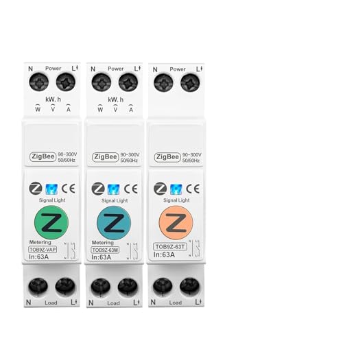 VWWJCCRO 63 A Smart-Schalter-Messgerät, KWh-Messung, Überwachung, Leistungsschalter, Timer-Relais, Smartlife-Schutz (TOB9Z-T, keine Messung, 20 A) von VWWJCCRO