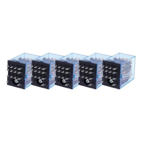 VWWJCCRO MY4 kleines elektromagnetisches Relais, Leistungsrelais, AC 12 V/24 V/110 V, 220 V, Relais, MY4NJ Spule, 4 NO 4 NC Relais (Gleichstrom, 110 V), 5 Stück von VWWJCCRO
