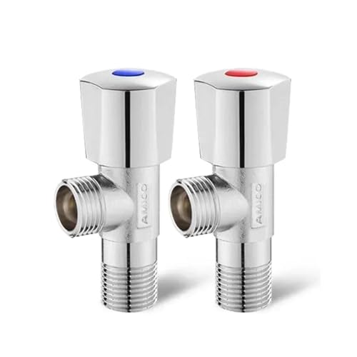 VWWJCCRO Messing verlängerter Winkel Verdickung Wasserstopventil Warmwasserbereiter Ventil Haushaltsschalter Warmwasserbereiter Wasserhahn WC-Ecke JF712 (1 l2 kalt) von VWWJCCRO