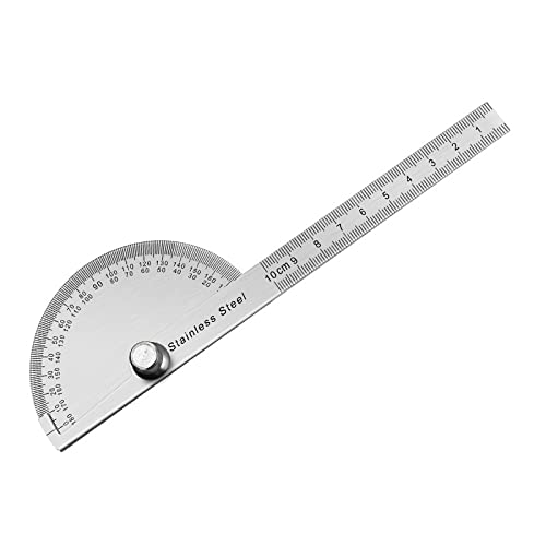180-Grad-Winkelmesser Metall Winkelsucher Goniometer Winkellineal Edelstahl Holzbearbeitungswerkzeuge Drehmesslineal 100/150(10CM) von VXDEFP