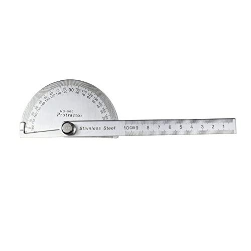 2 Stücke 180 Grad Winkelmesser Metall Winkelsucher Goniometer Winkellineal Edelstahl Holzbearbeitungswerkzeuge Drehmesslineal von VXDEFP