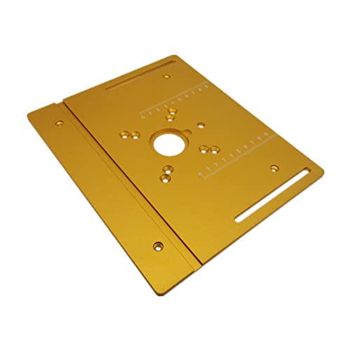 Aluminium-Frästisch-Einsatzplatte mit Gehrungslehre for Holzbearbeitungsbänke, Tischkreissäge, multifunktionale Trimmer-Graviermaschine(Type-C) von VXDEFP
