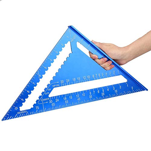 Dreieckslineal aus Aluminiumlegierung, Geschwindigkeitswinkelmesser, Gehrung for Carpenter Line Scriber Saw Guide Percision Measurement Tool(Black CM) von VXDEFP