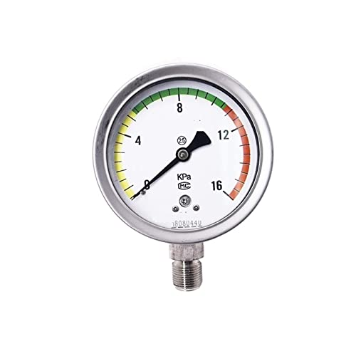 Dynamometer Edelstahl Membran-Manometer Mikro-Manometer Luftdruckmessgerät Vibrationsdruckmesser N/kg/lb/oz.(0~2.5KPA) von VXDEFP