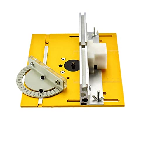 Frästisch-Einlegeplatte for Holzbearbeitungsbänke Tischkreissäge mit Gehrungslehrenführung Aluminiumprofilzaun-Gleithalterungen(1 Set B) von VXDEFP