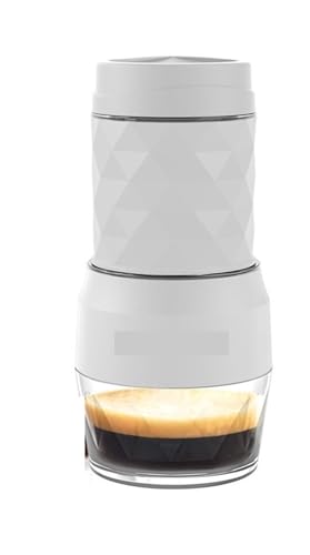Kaffeemaschinen,Tragbare Kaffeemaschine, 3-in-1 tragbare Kaffeemaschine, Heiß-/Kaltwasser, manuelle Espressomaschine for Kapseln und mahlenen Kaffee, Handpresse, Brüher for Zuhause und unterwegs(White Kaffeemaschinen,Tragbare Kaffeemaschine, 3-in-1 tragbare Kaffeemaschine, Heiß-/Kaltwasser, manuelle Espressomaschine for Kapseln und mahlenen Kaffee, Handpresse, Brüher for Zuhause und unterwegs(White von VXDEFP