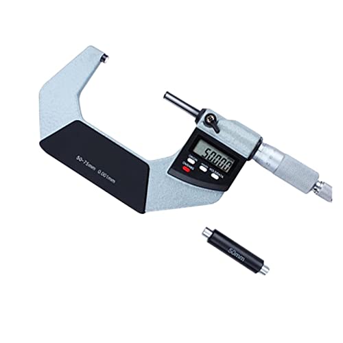 Mikrometer, 0,001 mm digitales Außenmikrometer 0-25 mm 25-50 mm 50-75 mm 75-100 mm elektronischer Mikrometer-Messschiebermessmessermikrometer-Vergaser Carbid(Digital B 50-75) von VXDEFP